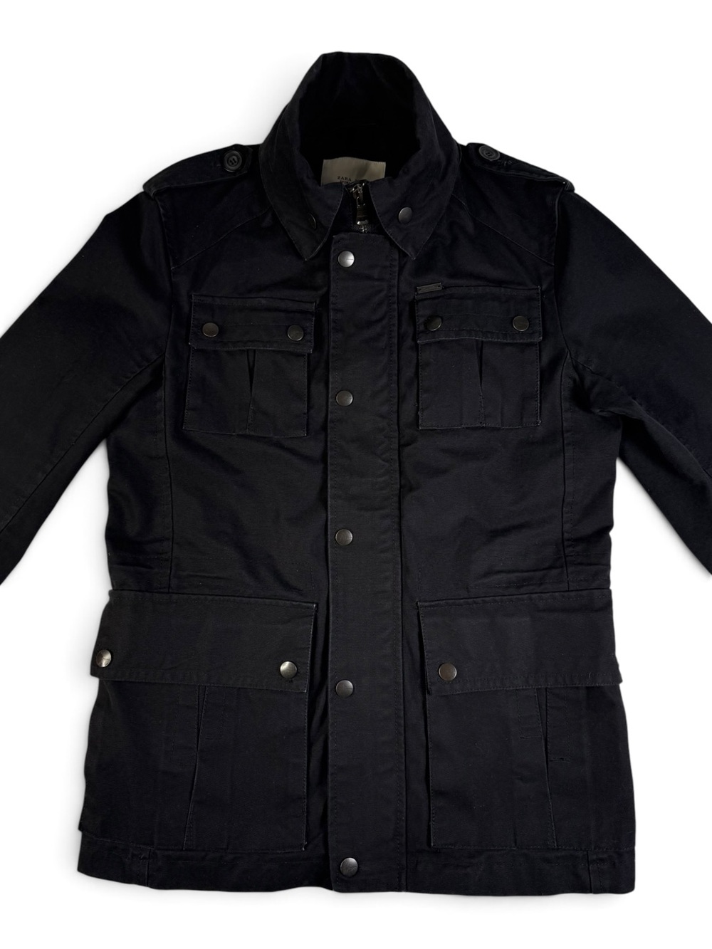 Zara Man Sport Classic Black Military Field Utility Jacket Small